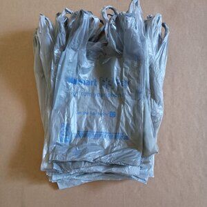 Walmart plastic shopping grocery bags, gray, 25 bags